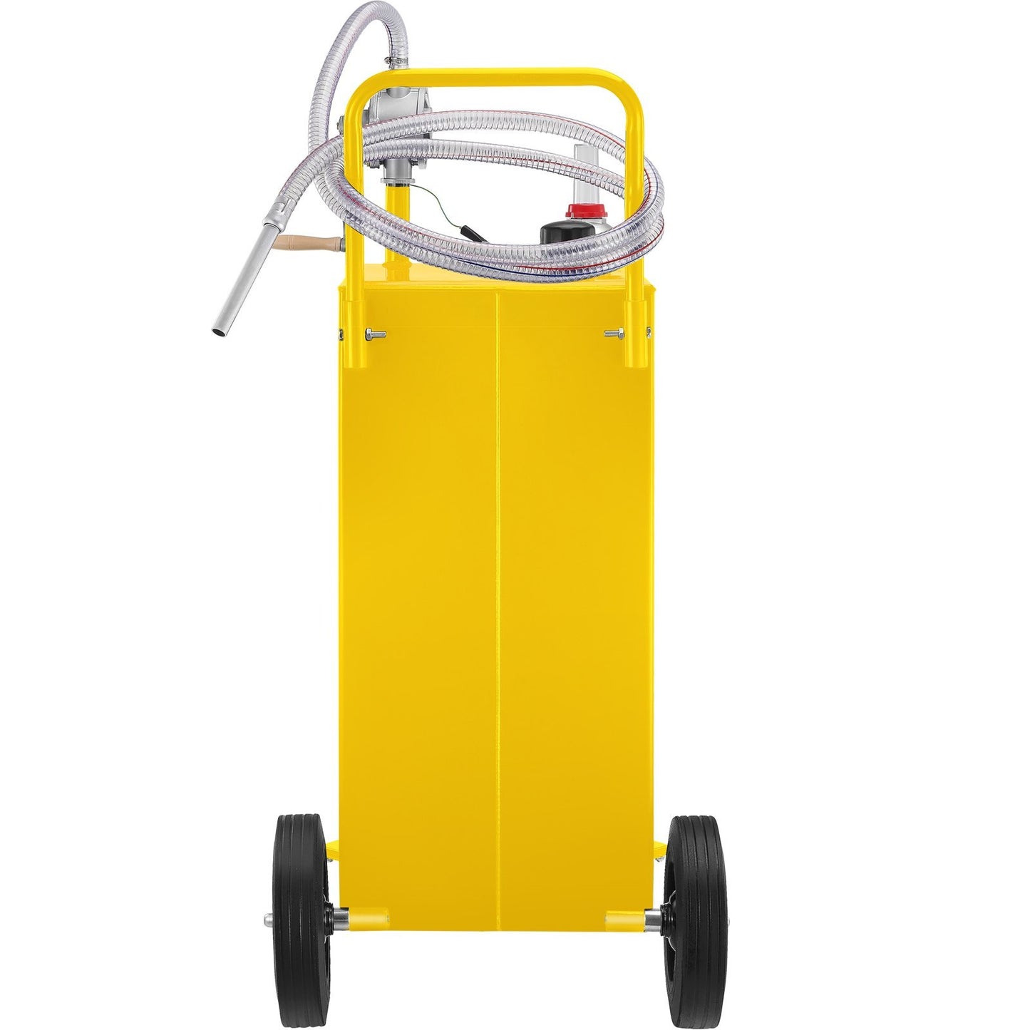 VEVOR 30 Gallon Fuel Caddy, Gas Storage Tank 4 Wheels, With Manual Transfer Pump, Gasoline Diesel Fuel Container For Cars, Lawn Mowers, ATVs, Boats, More, Yellow