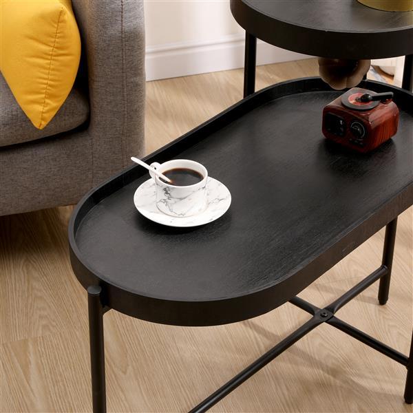 2 Tier Black Edge Table