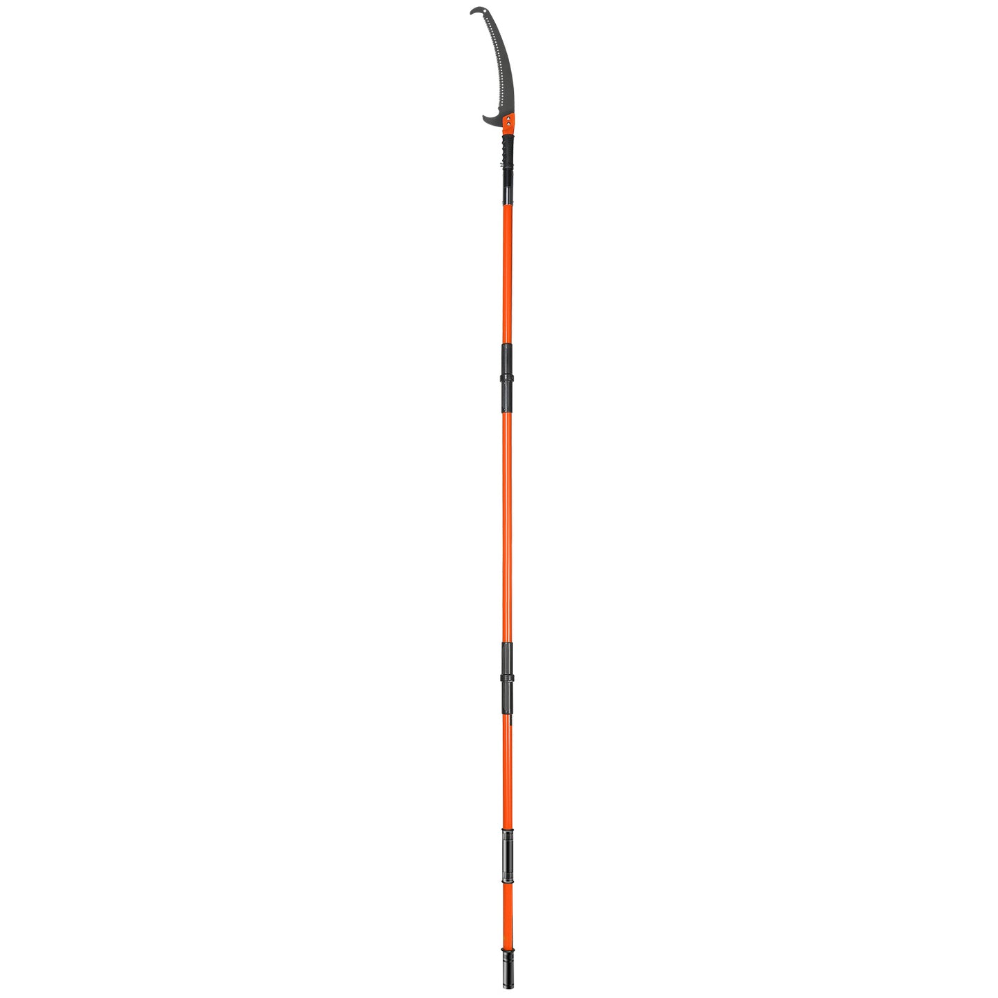 VEVOR Manual Pole Saw, 7.3 27 Ft Extendable Tree Pruner, Sharp Steel Blade High Branches Trimming, Manual Branch Trimmer With Lightweight 8 Fiberglass Handles, For Pruning Palms And Shrubs