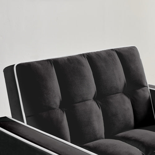 Three-in One Sofa Bed Chair Folding Sofa Bed Adjustable Back Into A Sofa Recliner Single Bed Modern Chair Bed Berth Black