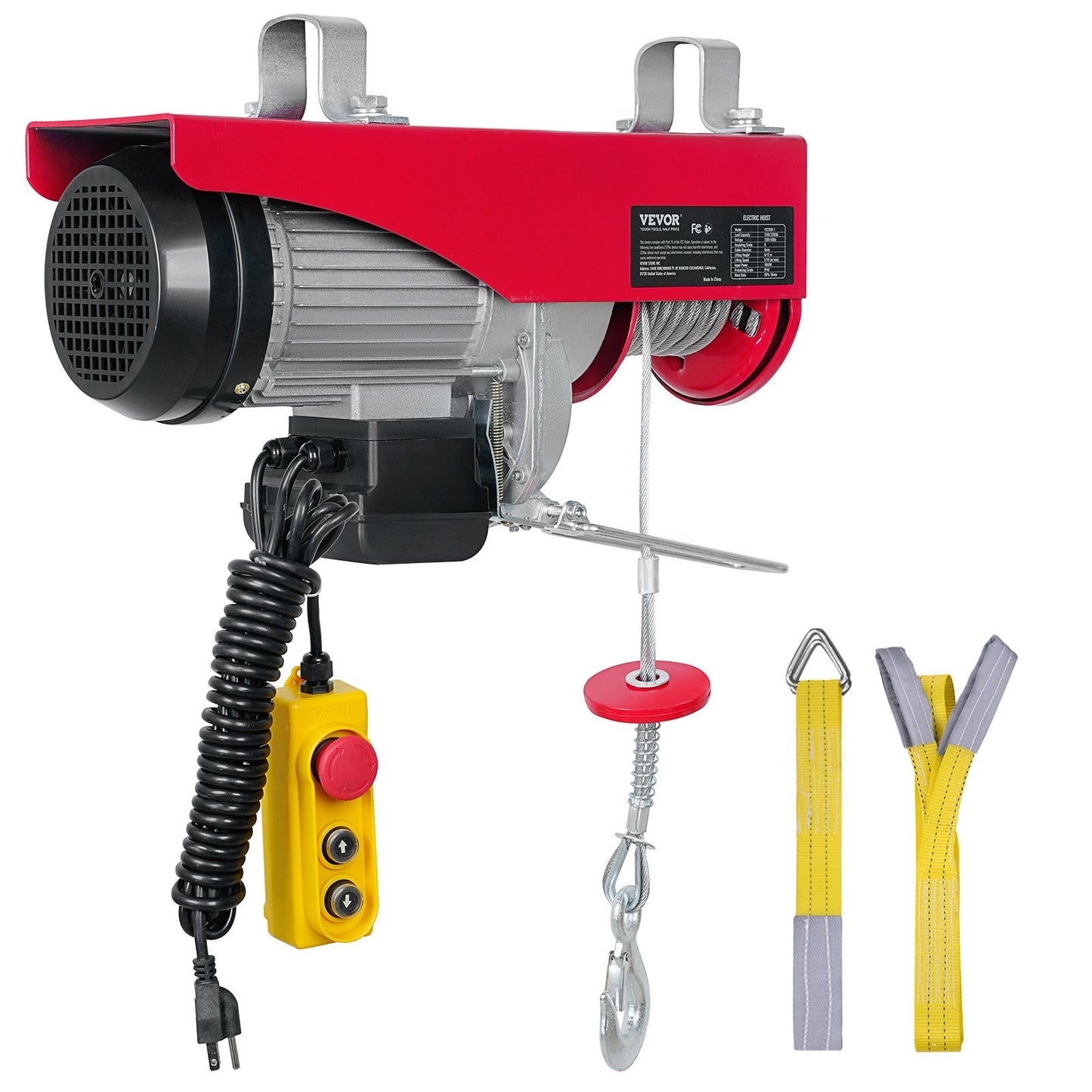 VEVOR 2200 Lbs Attic Lift, 1600W 110V Electric Hoist With 14ft Wired Remote Control, 40ft Single Cable Lifting Height & Pure Copper Motor, For Garage Warehouse Factory