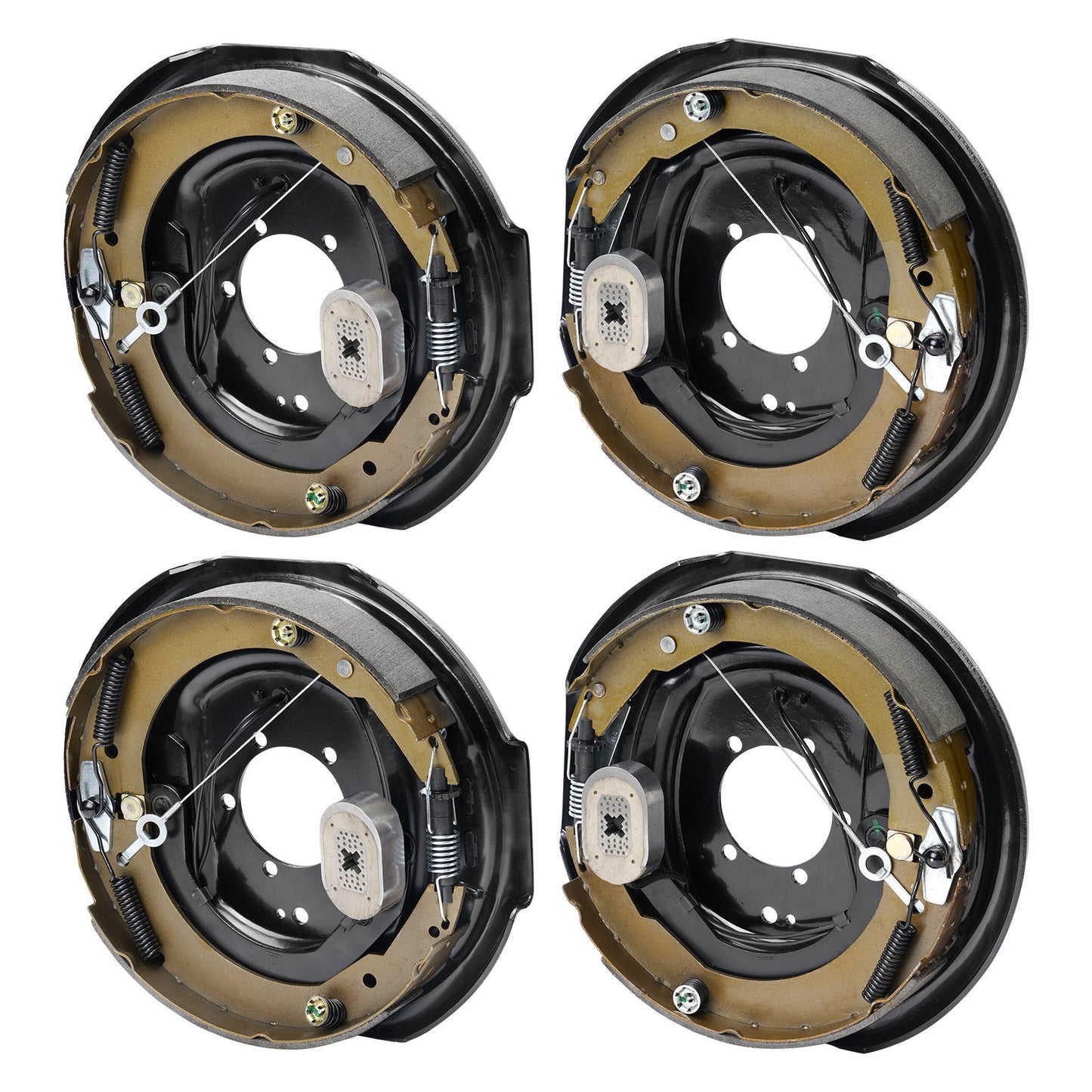 VEVOR Electric Trailer Brake Assembly, Pairs Self-Adjusting Electric Brakes Kit For 7000 Lbs Axle, 5-Hole Mounting, Backing Plates For Braking System Part Replacement