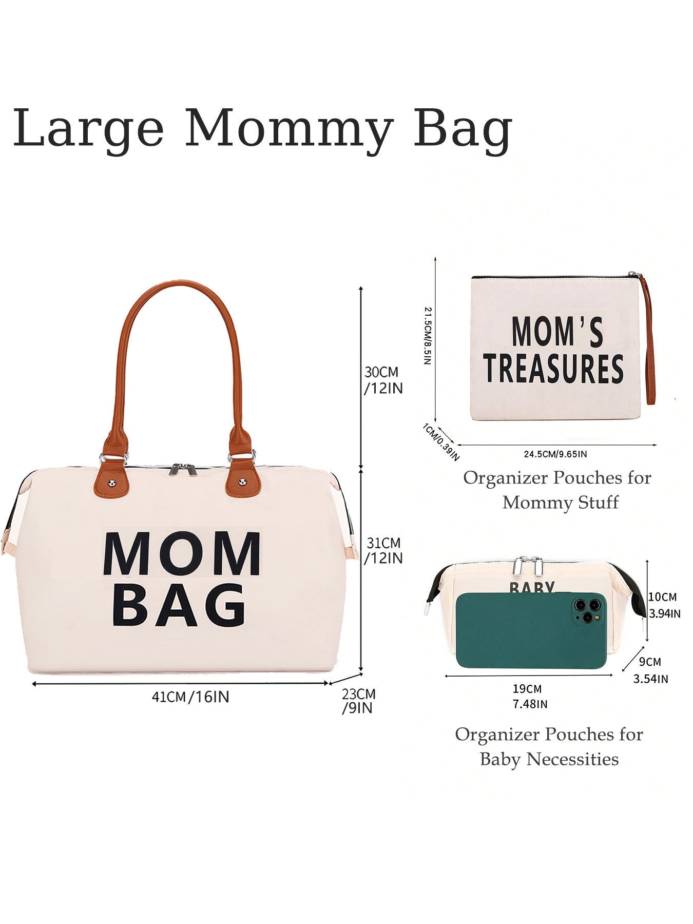 Weekender Bag For Women, Travel Duffel Bag , Gym Bag, Mom ,Carry On 3Pcs Set