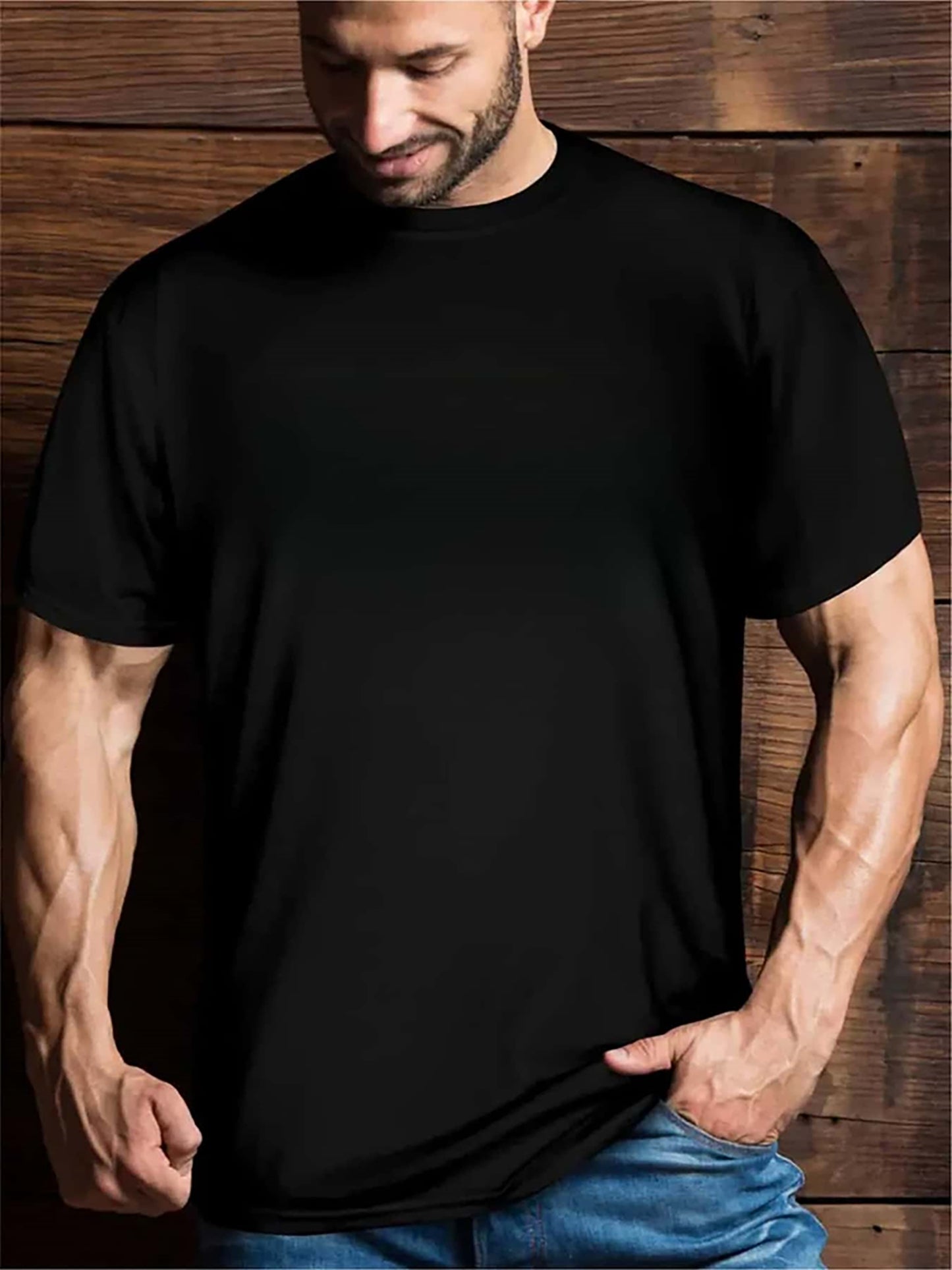 Plus Size Men's Skull And Letters And Graphics Printed T-shirt
