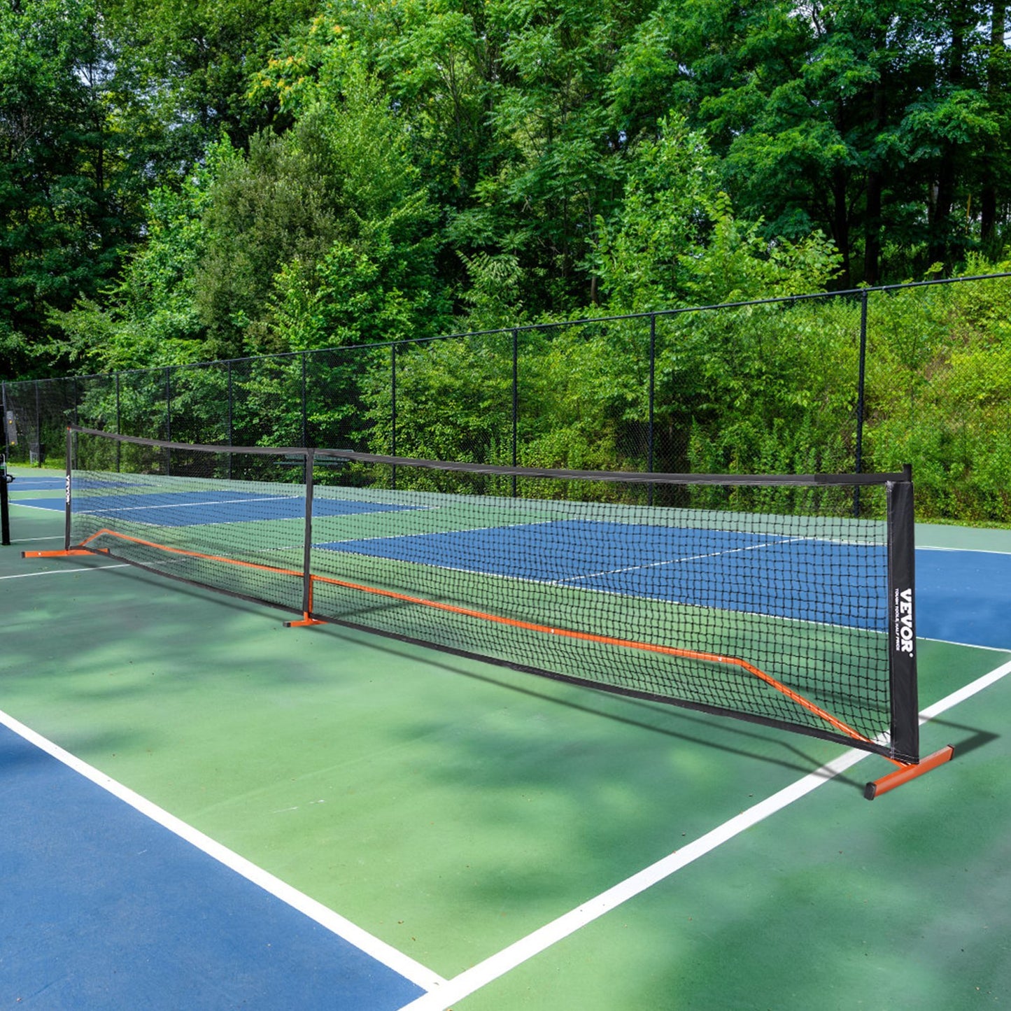 VEVOR Pickleball Net Set, 22FT Regulation Size Portable Pickleball System With Carrying Bag & Balls & Paddles, Weather Resistant Steady Metal Frame & Strong PE Net, For Outdoor BackyardDriveway