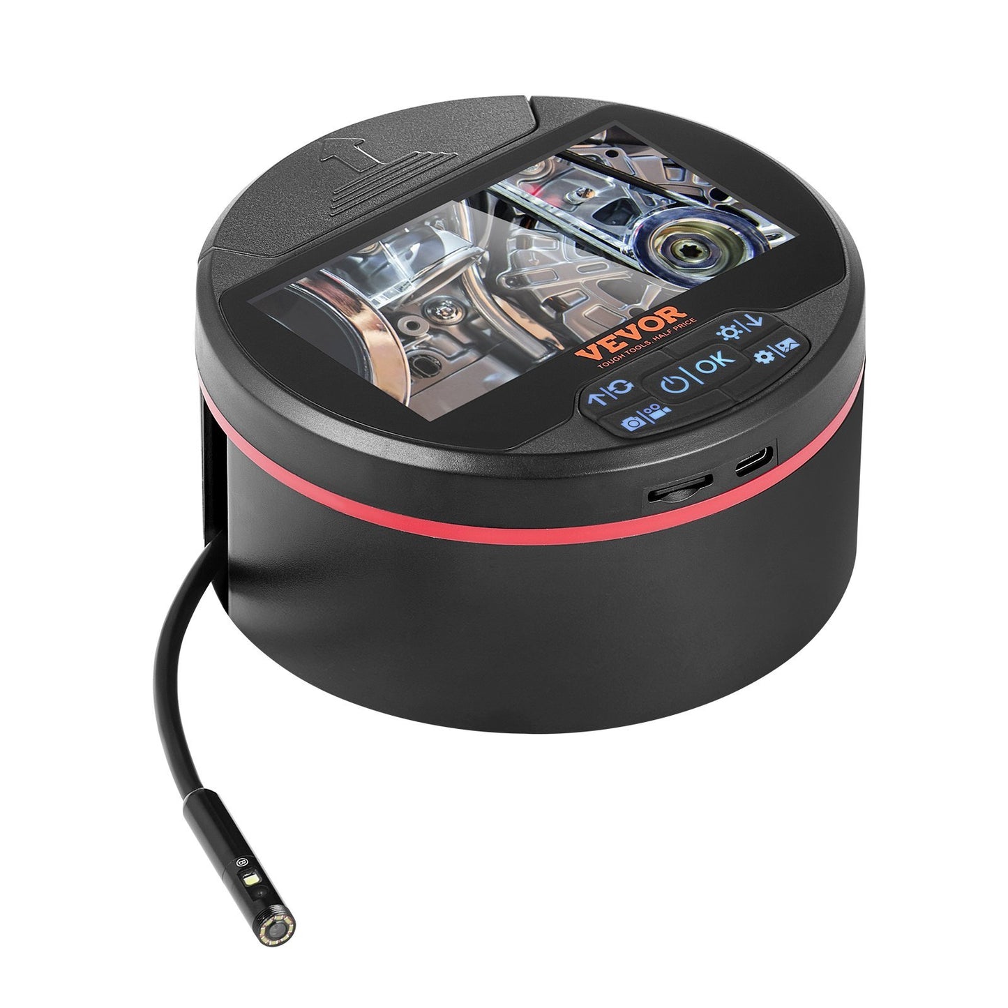 VEVOR Borescope Triple Lens Endoscope Camera With 4.3 IPS Screen 8 2 Lights