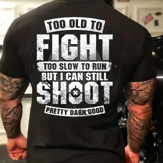 Large Size Men's Combat Shooting Pattern Printed T-shirt