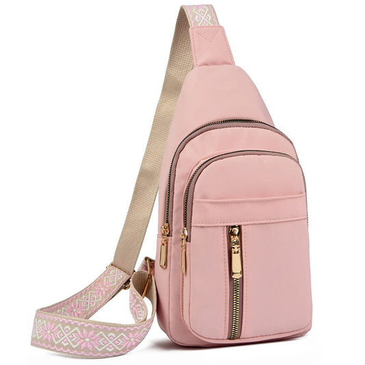 Vintage Style Women's Chest Bag,  Non-Waterproof Zippered Shoulder Messenger Bag