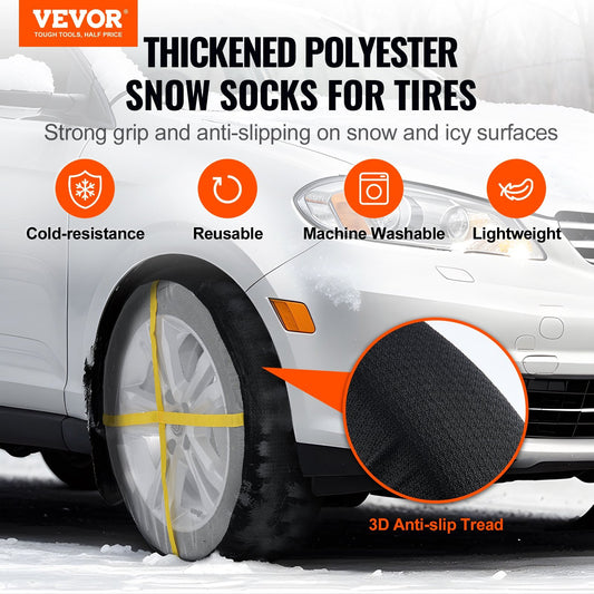 VEVOR Thickened Snow Socks For Tires Full Coverage Snow Traction Tire Cover
