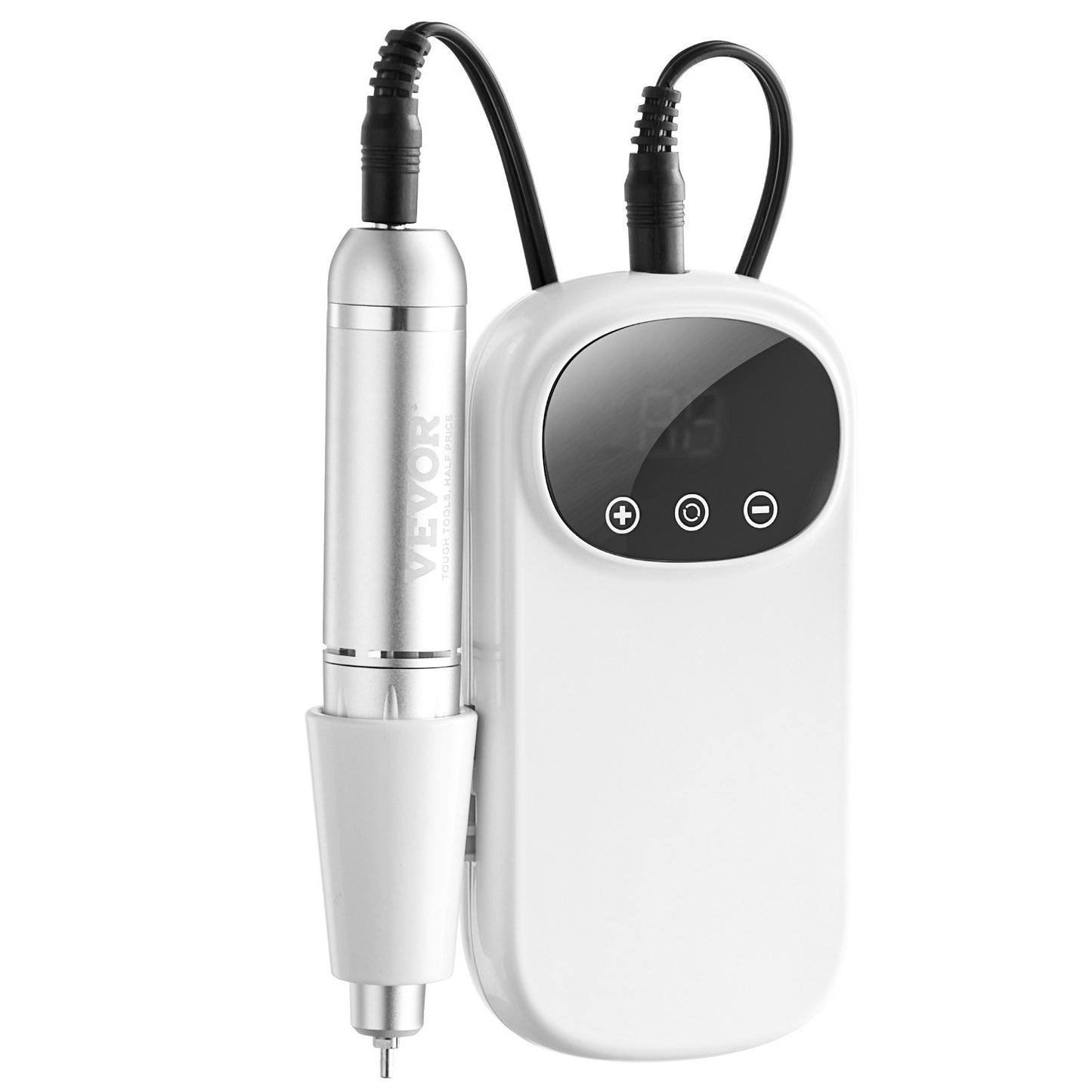 VEVOR Electric Rechargeable Nail Drill, 35,000RPM Portable Cordless Nail E File Machine, LCD-Display Acrylic Gel Grinder Tool With 6 Bits And 50PCS Sanding Bands For Manicure Pedicure Carve Polish