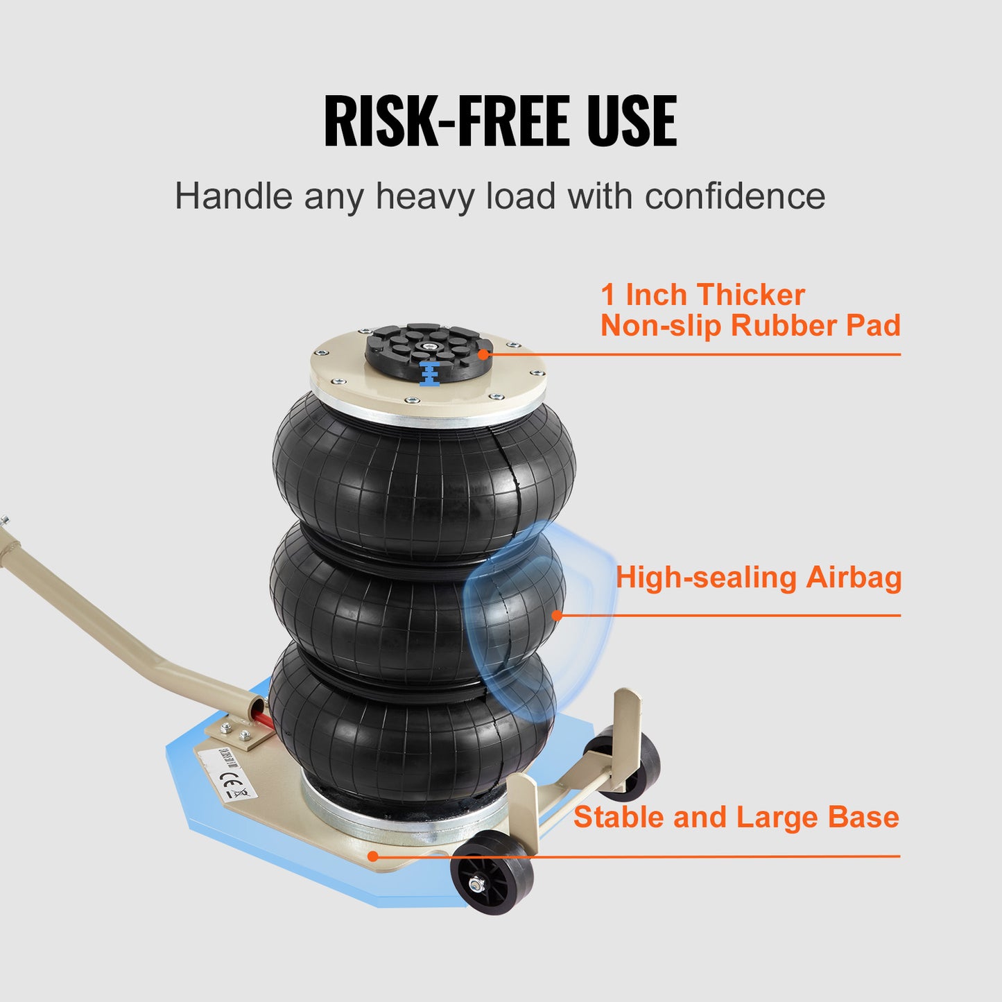 VEVOR Triple Bag Air Jack 3 Ton 6600 Lbs Pneumatic Jack For Car SUV Lifting