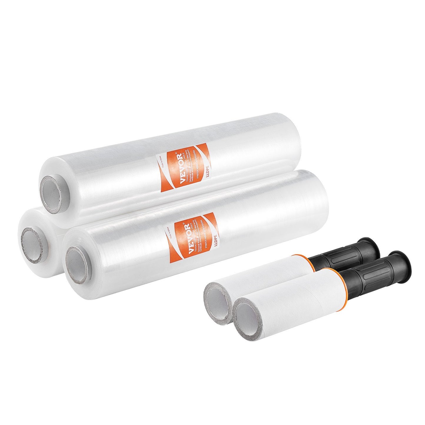 VEVOR Stretch Film, 15 InchesX1000 Feet, 3 Pack, 60 Gauge Industrial Strength Clear Durable Stretch Wrap Roll, Heavy Duty Shrink Film Stretch Wrap With Handles For Pallet Wrapping Shipping Moving