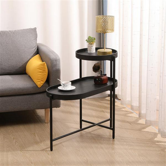 2 Tier Black Edge Table