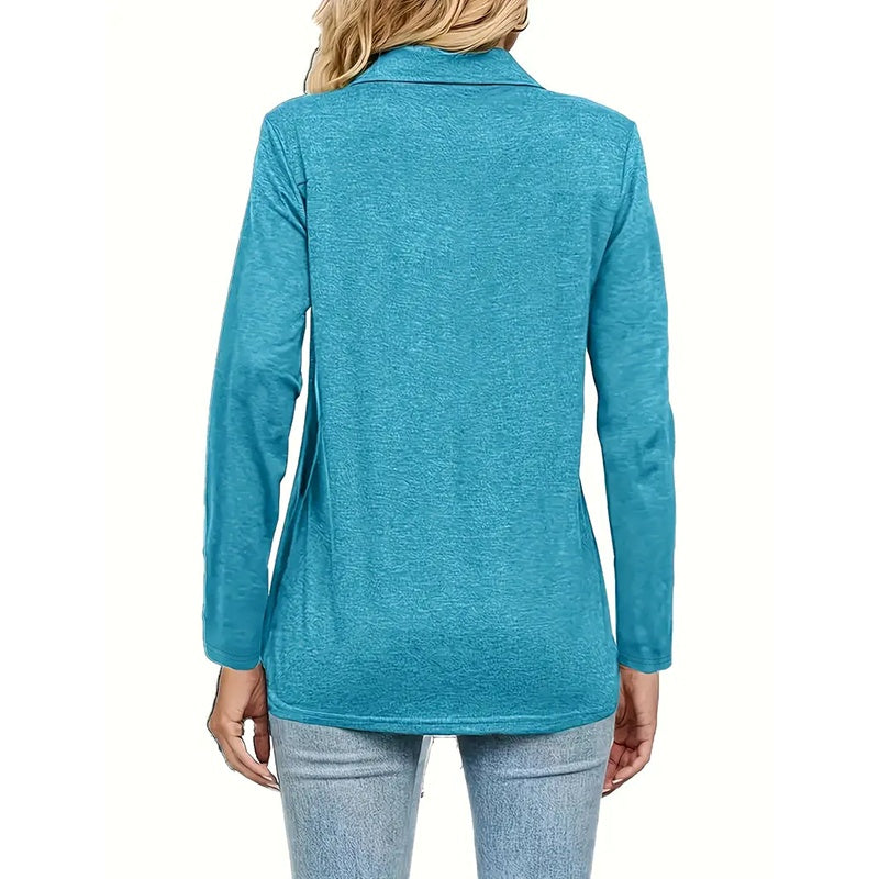 2 Packs Women's Polo Shirts Long Sleeve Business Casual Tops Collared V Neck Basic Tees