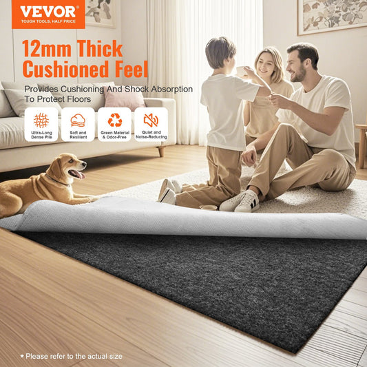 VEVOR Rug Pad Gripper 4X6Protective Carpet Pad 0.47Thick For All Floors