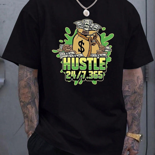 Men's Printed T-shirt, Summer Casual Short Sleeved T-shirt