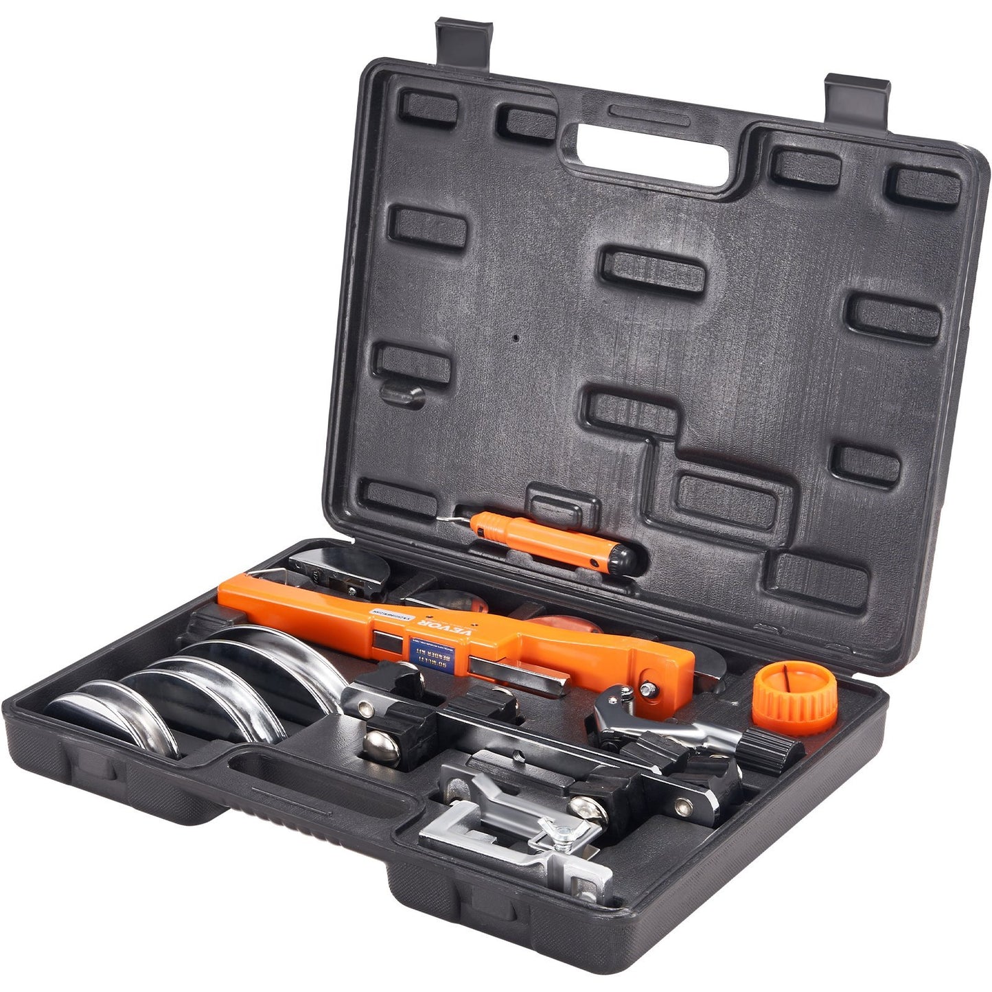 VEVOR Pipe Tube Bender, O.D. Ratcheting Tubing Bender, 90 Forward Reverse Pipes Bending Tools With 7 Dies And Pipe Cutter For HVAC Air Conditioning Refrigerator Repair
