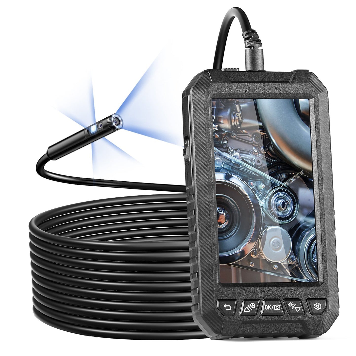VEVOR Endoscope Camera With Lights Triple Lens Borescope 16.4FT Cable  Screen