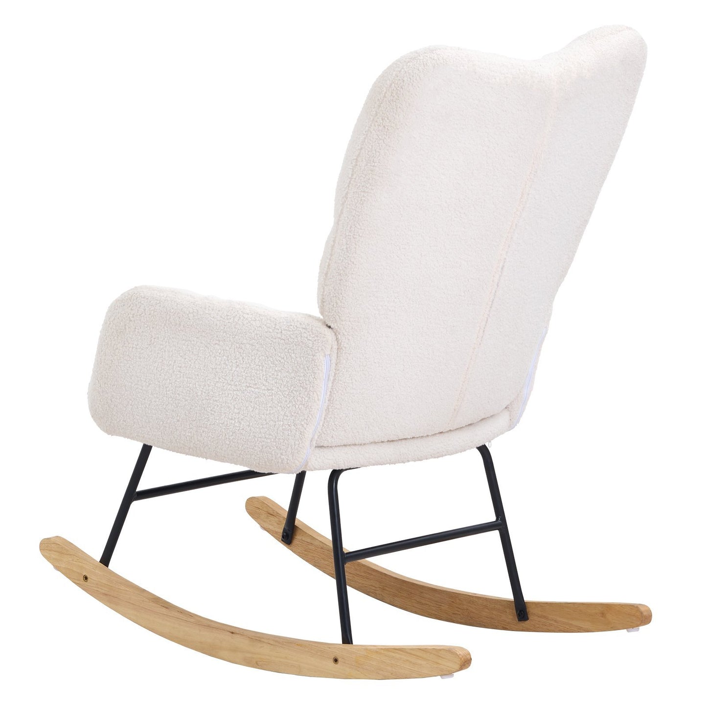 VEVOR Rocking Chair Nursery, Glider Rocking Chair With Soft Seat And High Backrest, Electric Chair 250 Lbs Weight Capacity Teddy Fabric, Upholstered Glider Rocker Chair For Nursery, Bedroom, Living Ro