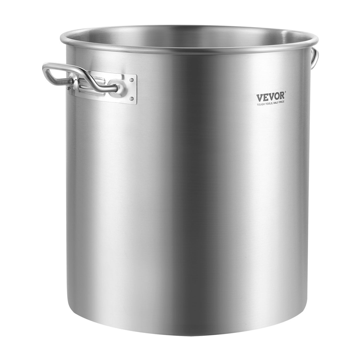VEVOR Stainless Steel Stockpot, 42 Quart Large Cooking Pots, Cookware Sauce Pot With Strainer, Lid, And Handle, Heavy Duty Commercial Grade Stock Pot, Sanding Treatment, For Large Groups Events Silver