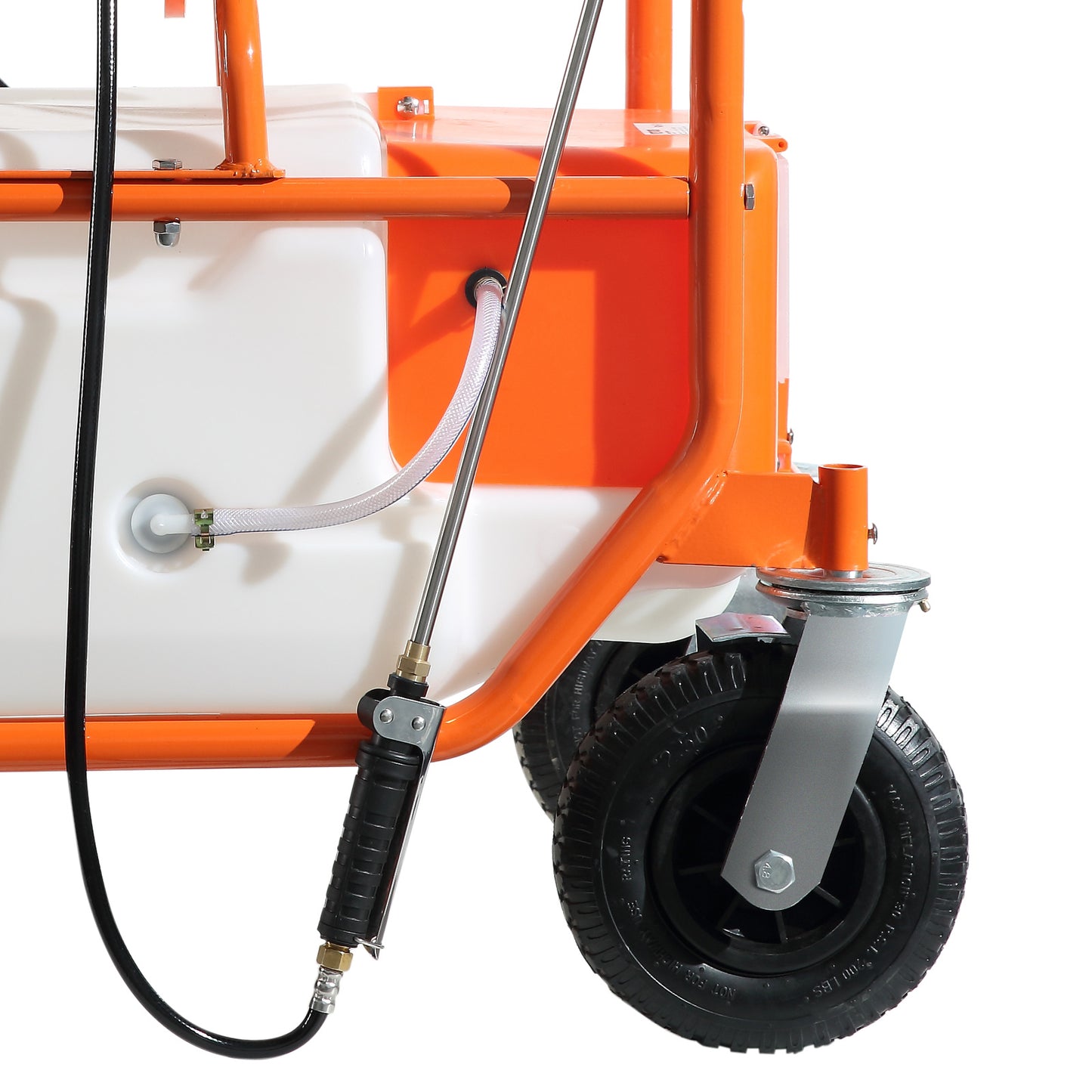 VEVOR Battery Powered Lawn Sprayer On Wheel, 0-90 PSI Adjustable Pressure, 15 Gallon Tank, Cart Sprayer With 8 Nozzles And 2 Wands, 12V 12Ah Battery, Wide Mouth Lid For Weeding, Spraying