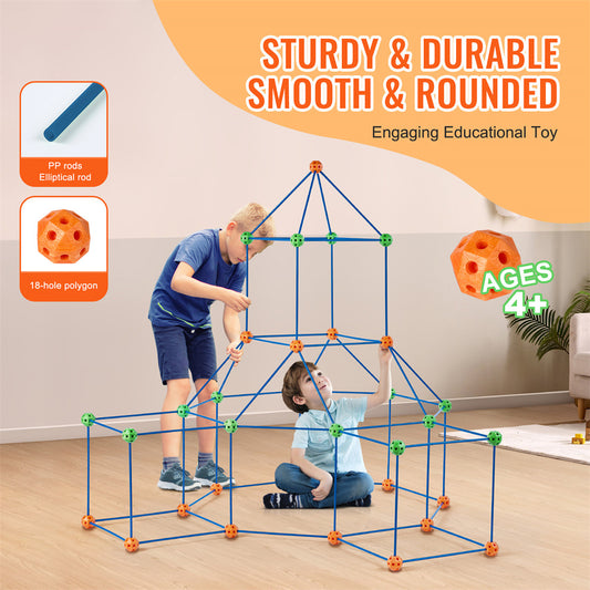 VEVOR Tent Fort Building Kit For Kids STEM Construction Toy Set Castle 120PCS