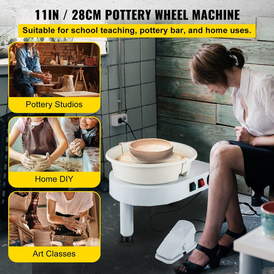 VEVOR Pottery Wheel 11in Ceramic Wheel Machine Lift Legs Foot Pedal DIY Tool Kit