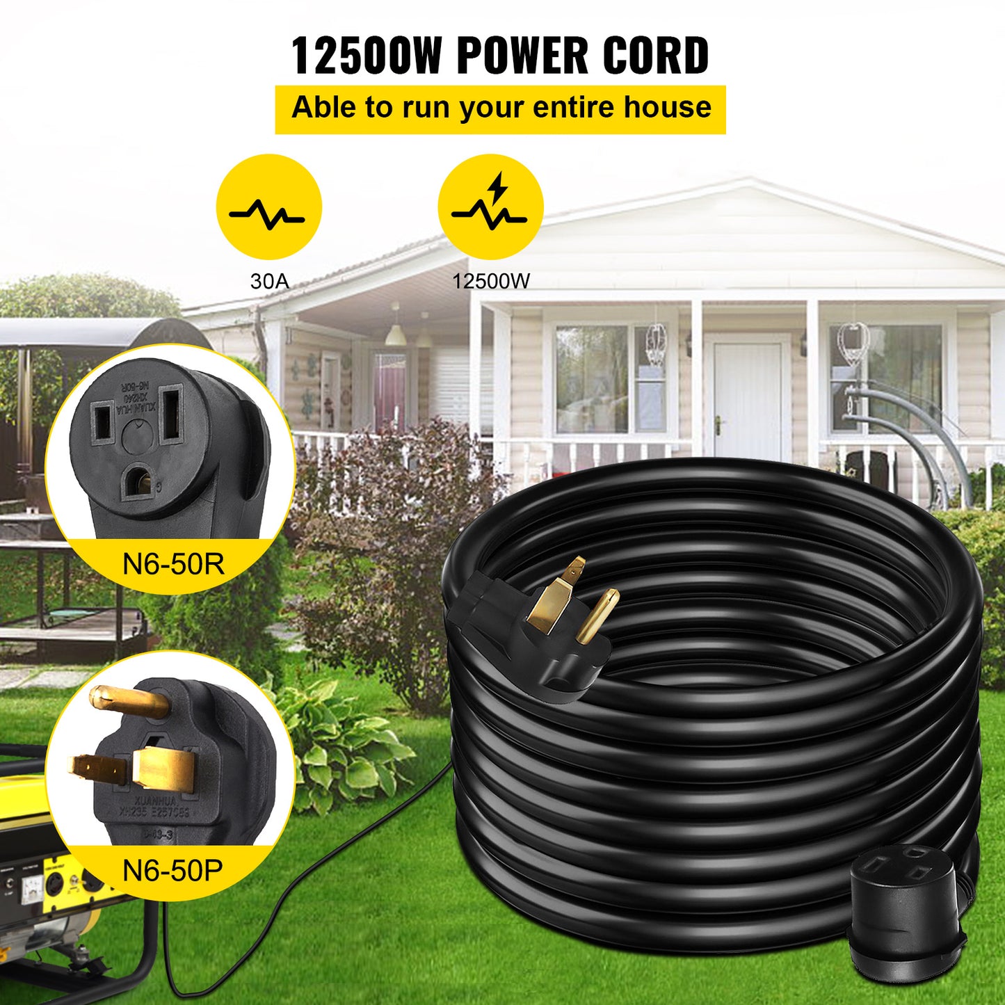 VEVOR  Welding Extension Cord 50ft MIG TIG Plasma Welding Cord 30A Extension Cord For Portable Welders