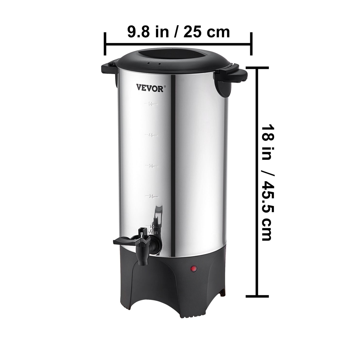 VEVOR Commercial Coffee Urn 50 Cup Stainless Steel Coffee Dispenser Fast Brew