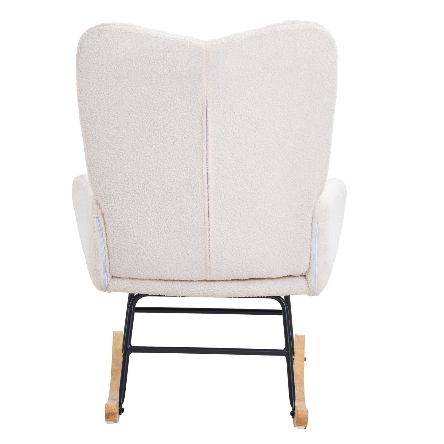 VEVOR Rocking Chair Nursery, Glider Rocking Chair With Soft Seat And High Backrest, Electric Chair 250 Lbs Weight Capacity Teddy Fabric, Upholstered Glider Rocker Chair For Nursery, Bedroom, Living Ro