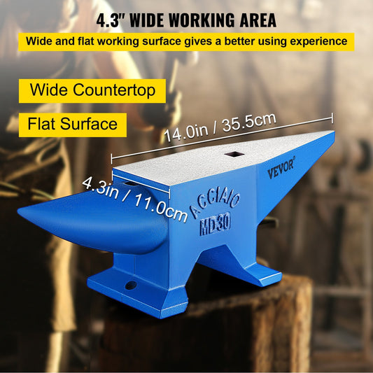 VEVOR Pro Horn Anvil , 30KG 66.1LBS Weight Steel Anvil Blacksmith Blacksmith Anvil, Portable Rugged Cast Iron Anvil Blacksmith Anvil Stable Workbench Blacksmith Forge Anvil Tool
