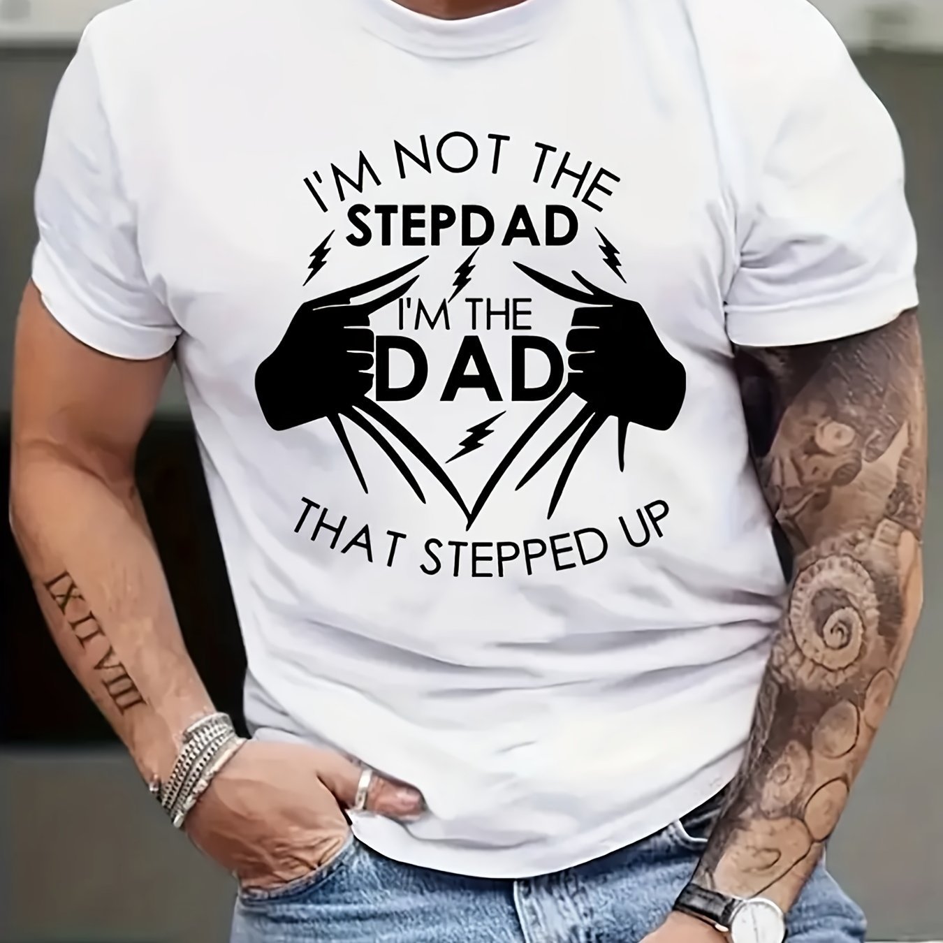Stand Up Dad Stepfather T-shirt, Men's T-shirt