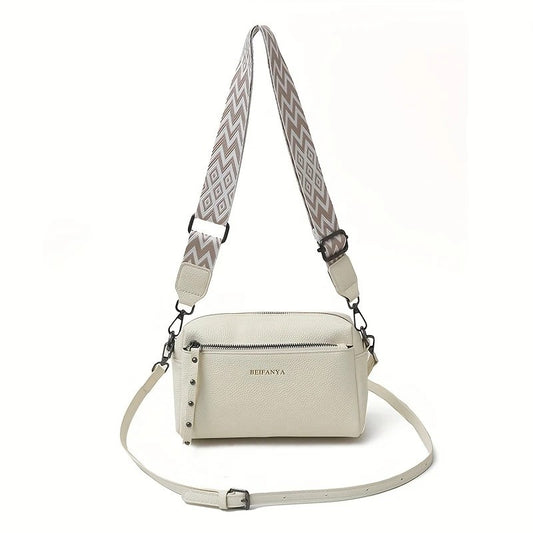 Women's Adjustable Crossbody Bag, Minimalist Design Shoulder Bag With Zipper Closure