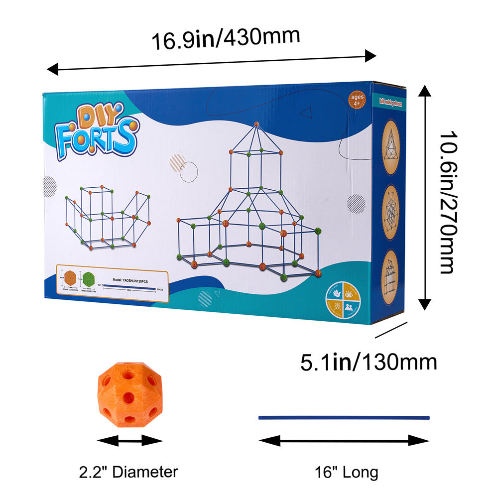 VEVOR Tent Fort Building Kit For Kids STEM Construction Toy Set Castle 120PCS
