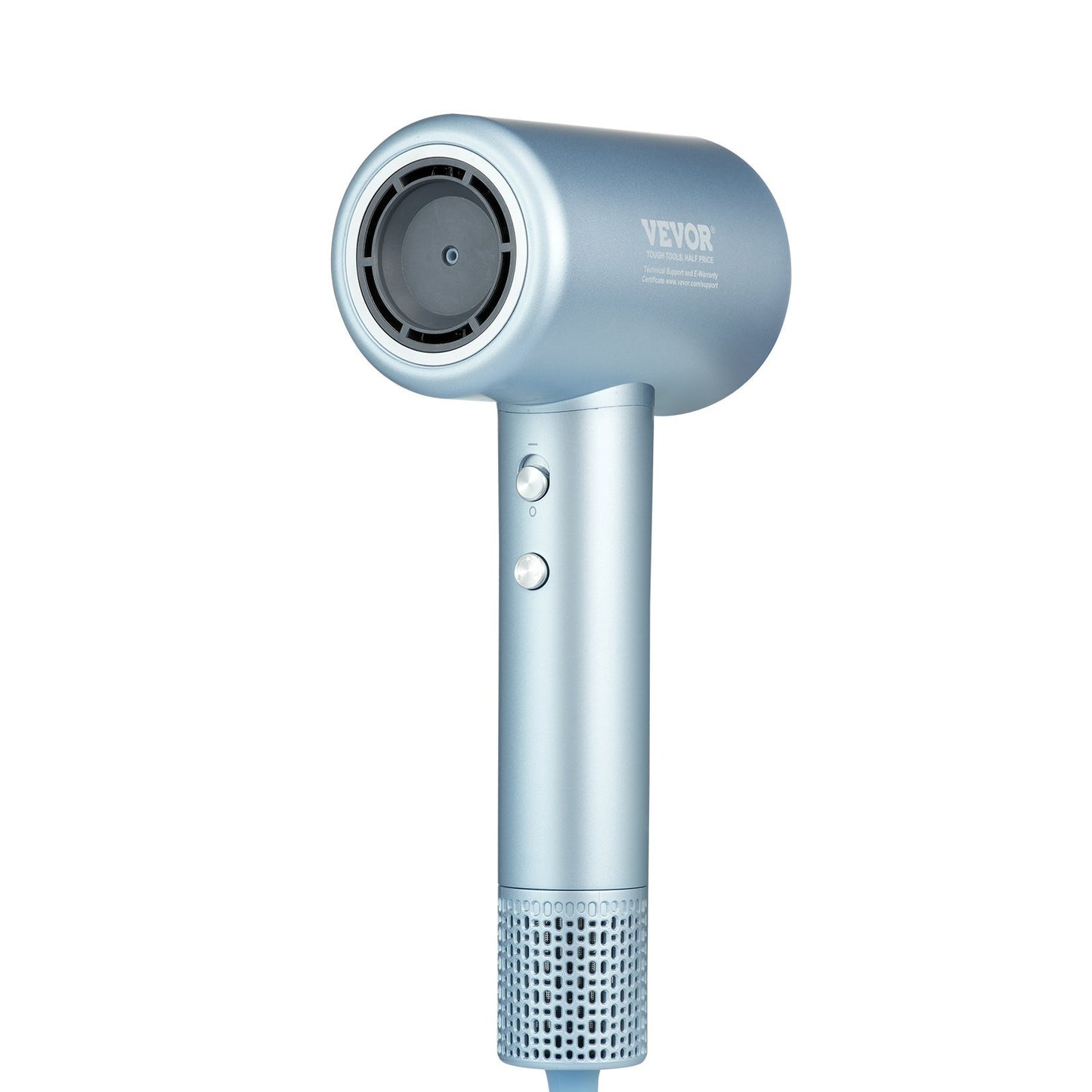 VEVOR High-Speed Hair Dryer With 105,000RPM Brushless Motor, 200 Million Negative Ions Hair Blow Dryer, 4 Temps & 3 Speeds, LCD Display Thermo-Control Hairdryer With Diffuser & Nozzle For Home Travel
