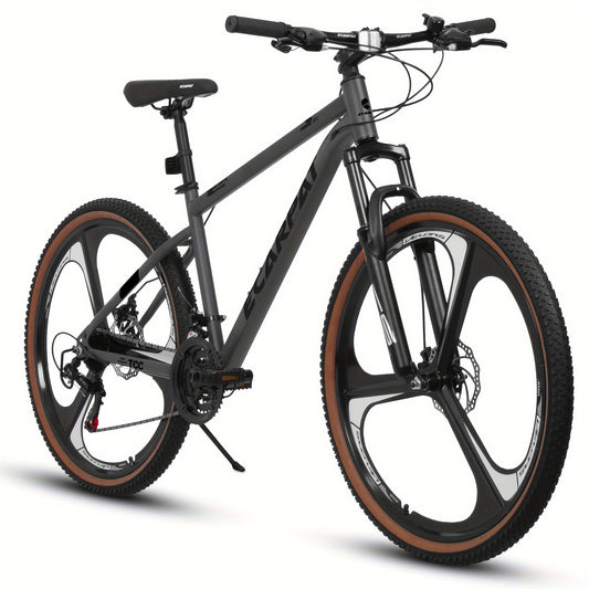 A27301M Ecarpat Mountain Bike 27.5 Inch Wheels, 21 Speed Road Bicycle With Dual Disc Brakes High Carbon Steel Frame Front Fork Bicycles