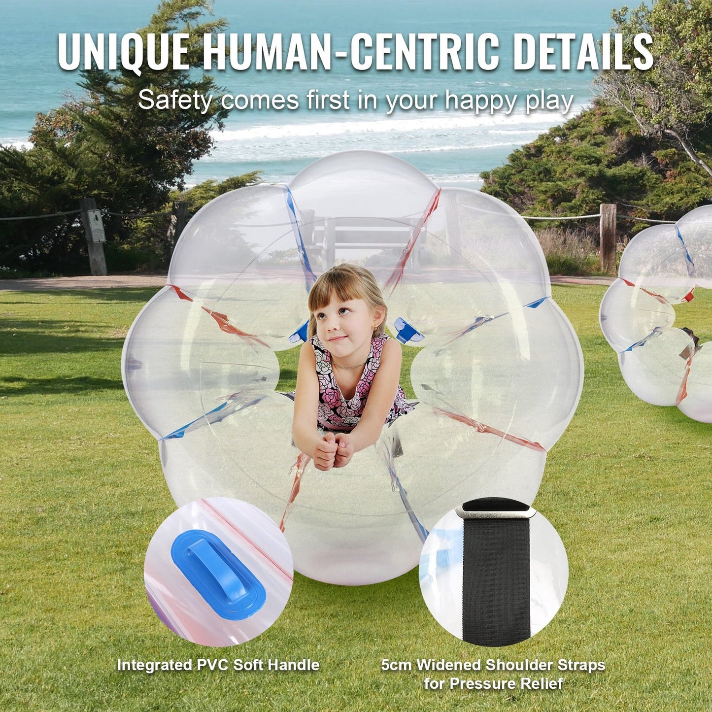 VEVOR Inflatable Bumper Balls 2-Pack 4FT 1.2M PVC Sumo Zorb Balls For Kid & Teen
