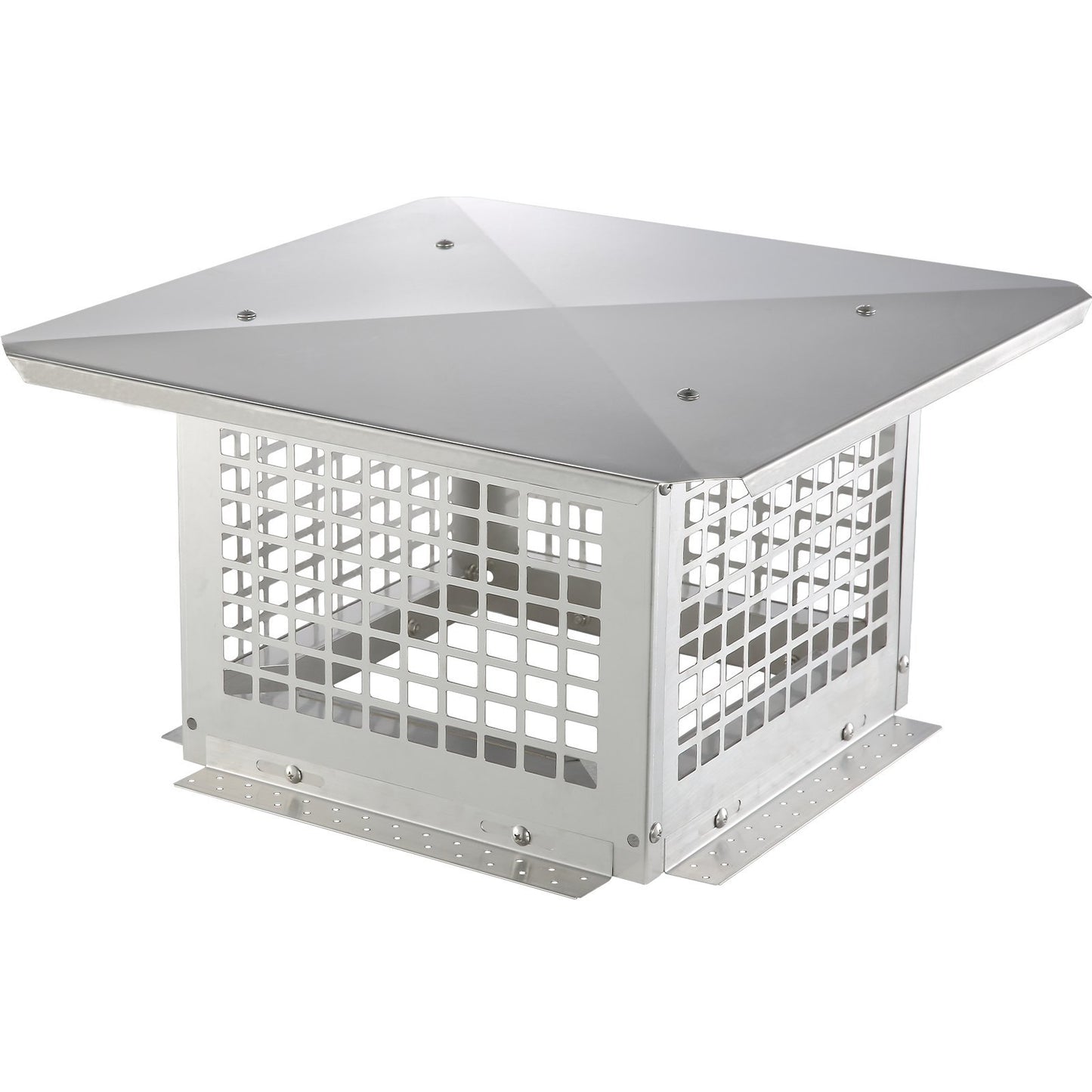 VEVOR Chimney Cap, 12 X 12 Inch, 304 Stainless Steel Fireplace Chimney Cover, Not Easily Toppled & Practical Accessories & Easy Installation, Fits Mesh Flue Covers Outside Clay Flue Shingles, Silver