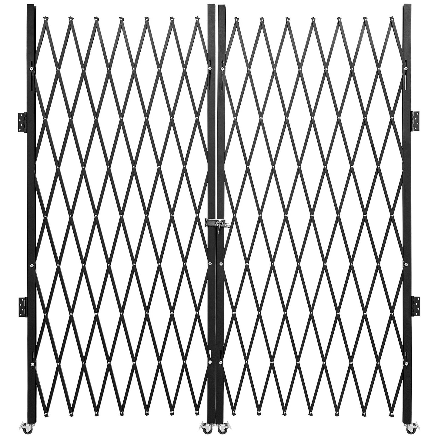VEVOR Double Folding Security Gate,   Folding Door Gate, Steel Accordion Security Gate, Flexible Expanding Security Gate, 360Rolling Barricade Gate, Scissor Gate Or Door With Keys