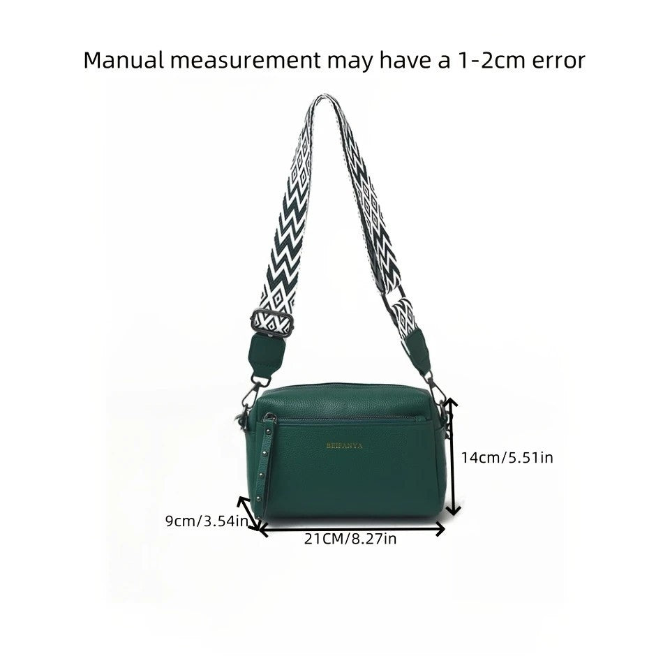 Women's Adjustable Crossbody Bag, Minimalist Design Shoulder Bag With Zipper Closure