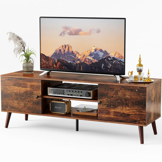 Panel TV Black & Rustic Cabinets, Suitable For Home Living Room Office