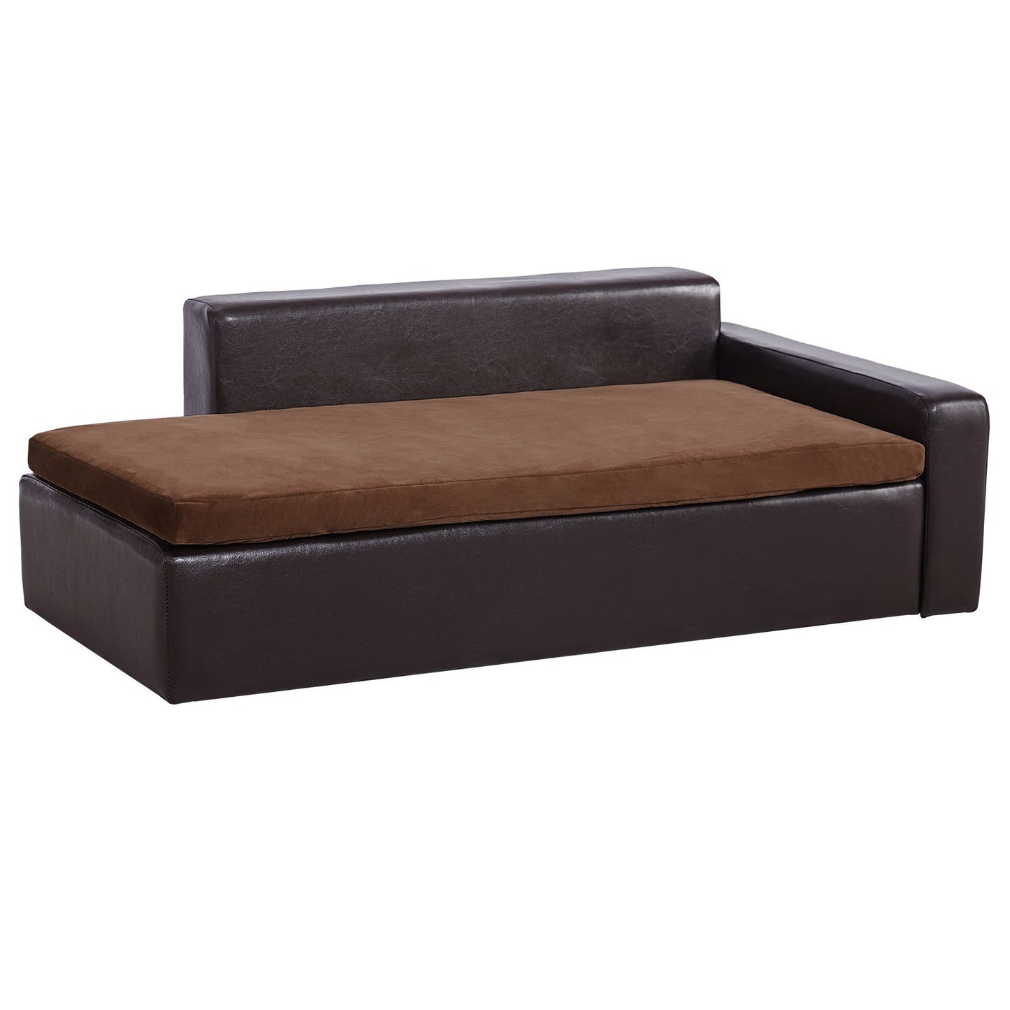 VEVOR Pet Sofa, Dog Couch For Large-Sized Dogs And Cats, Soft Leather Dog Sofa Bed, 110 Lbs Loading Cat Sofa, Black