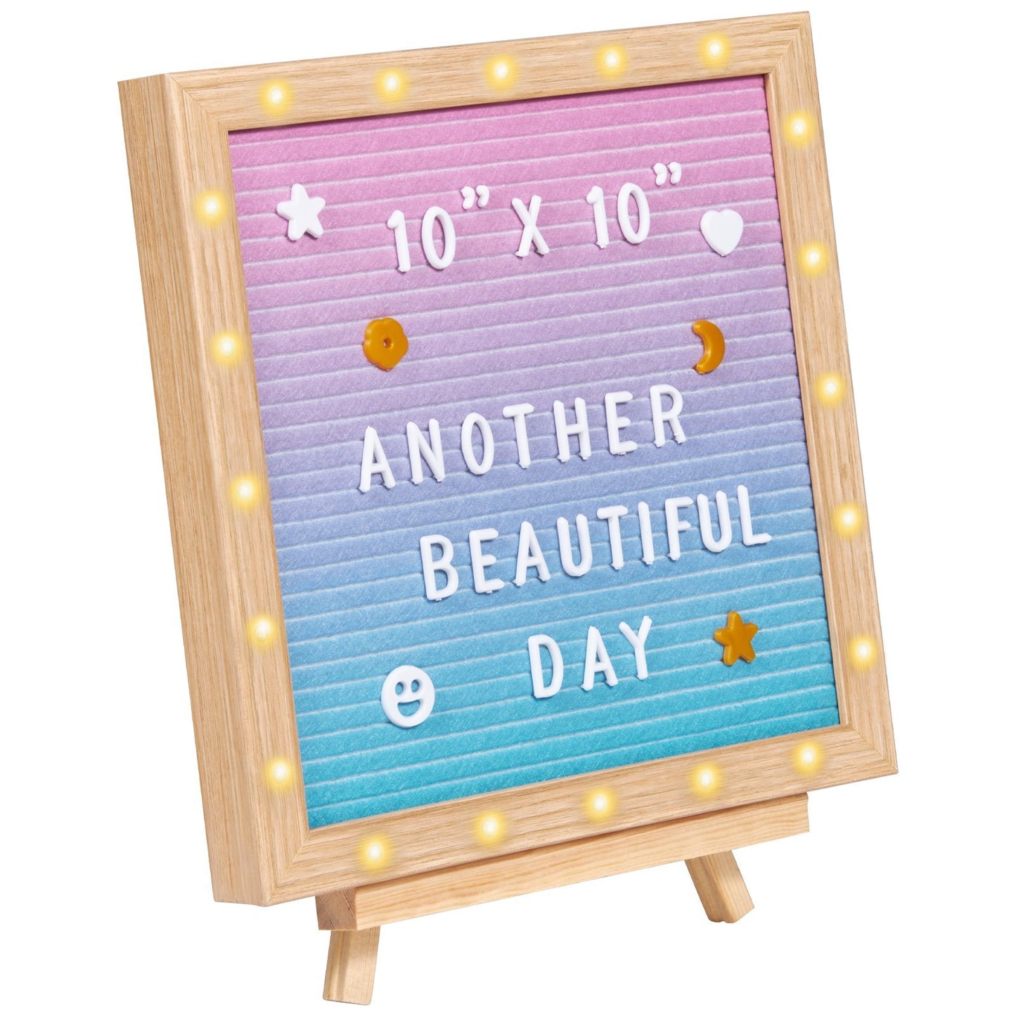 VEVOR Gradient Felt Letter Board,Felt Message Board, Changeable Sign Boards With 510 Letters, Stand, And Built-in LED Lights, Baby Announcement Sign For Home Classroom Office Decor Wedding