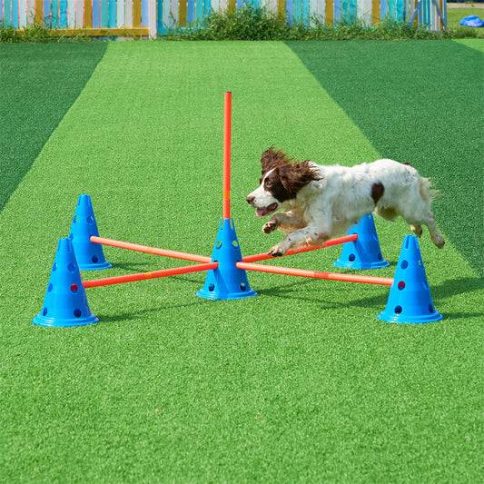 VEVOR Dog Agility Hurdle Cone Set 6 PCS Kit-12 XCones 6 XAgility Rods With Bag