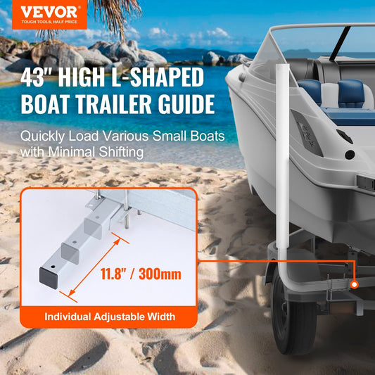 VEVOR Boat Trailer Guide, Adjustable Design Trailer Guide Poles, 2PCS Rustproof Galvanized Steel Trailer Guide, Trailer Guides With PVC Pipes, For Ski Boat, Fishing Boat Or Sailboat Trailer 2024