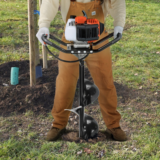 VEVOR Post Hole Digger, 52cc 1450W Auger Post Hole Digger, Gas Powered Earth Digger With Two Earth Auger Drill Bit3 Extension Rods, For Farmland, Garden And Plant, EPA Certification