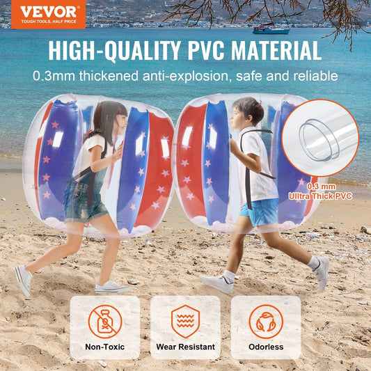 VEVOR Inflatable Bumper Balls 2-Pack 4FT 1.2M PVC Sumo Zorb Balls For Kid & Teen