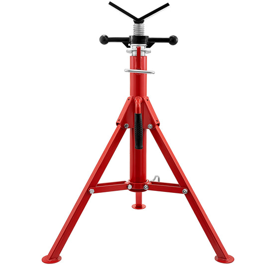 VEVOR V Head Pipe Stand Capacity, Adjustable Height, Pipe Jack Stands 2500 Lb. Load Capacity, Portable Folding Pipe Stands, Carbon Steel Body More Durable