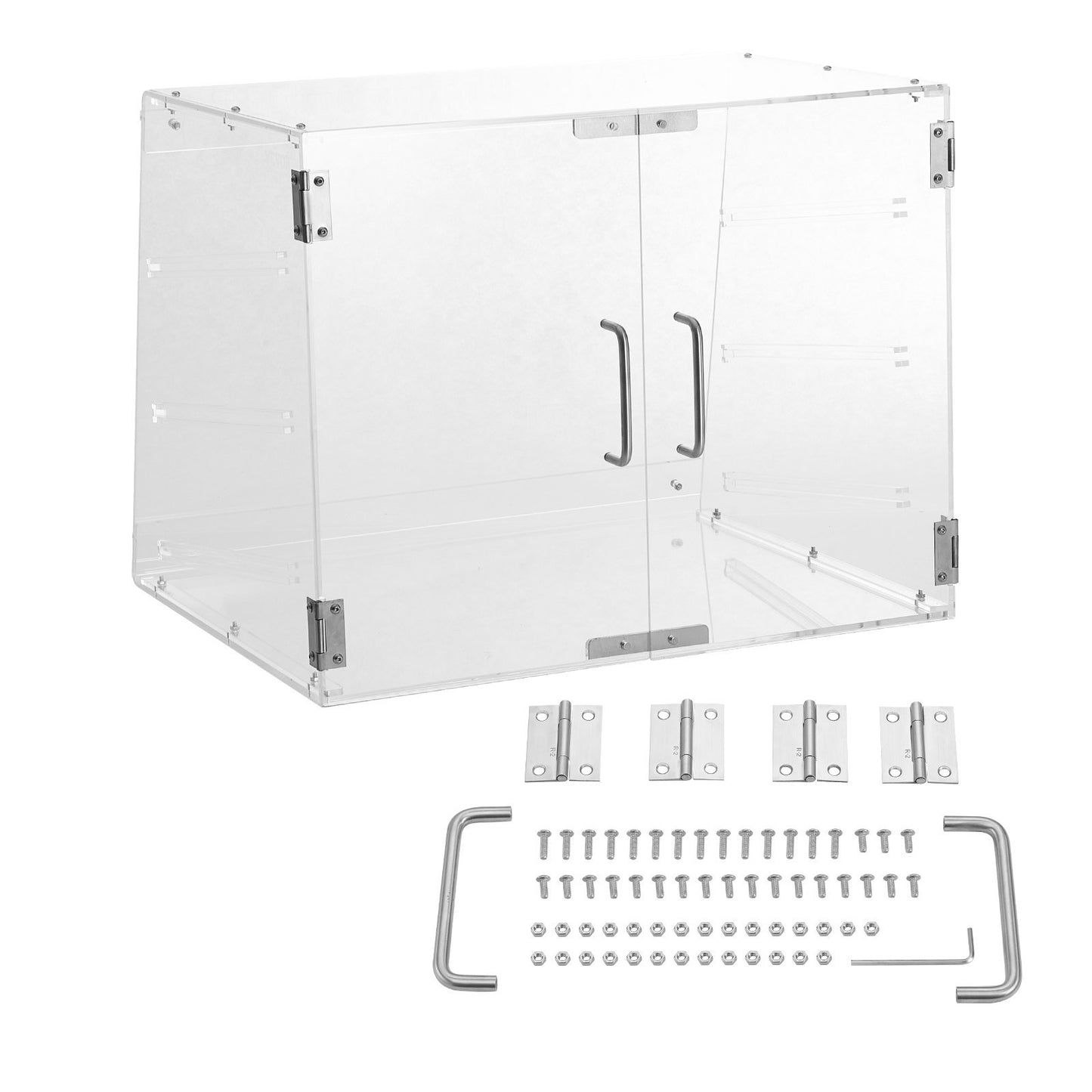 VEVOR Pastry Display Case, 3-Tier Commercial Countertop Bakery Display Case, Acrylic Display Box With Rear Door Access   Removable Shelves,
